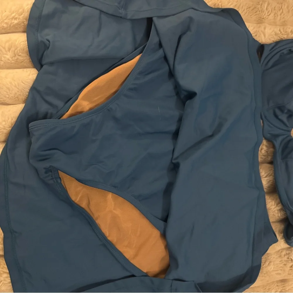 Shapermint Blue Two Piece Swim Suit - Picture 3 of 5